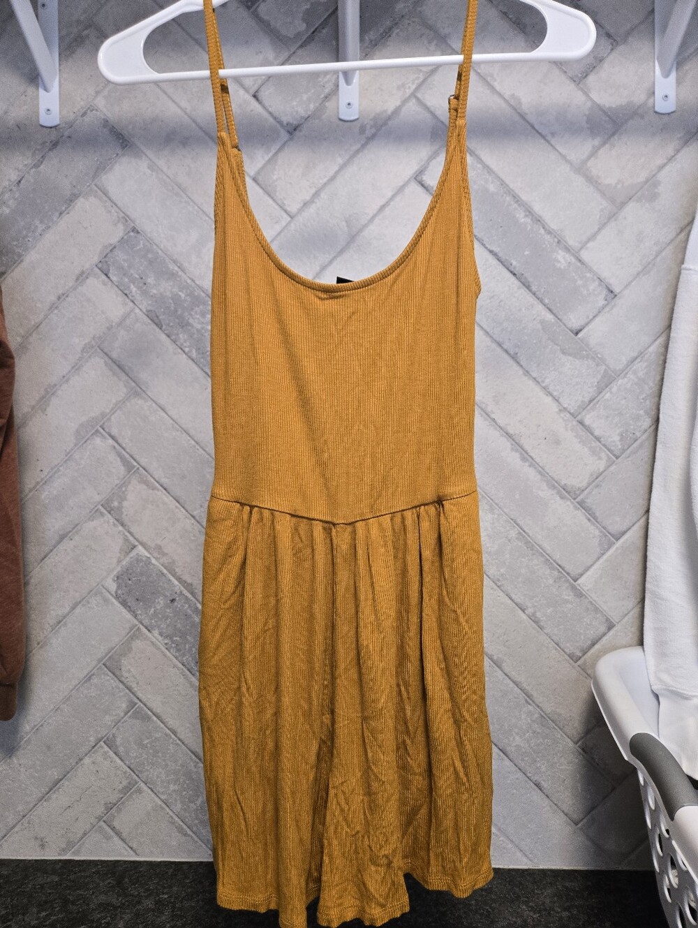 Wild Fable Mustard Yellow Ribbed Romper